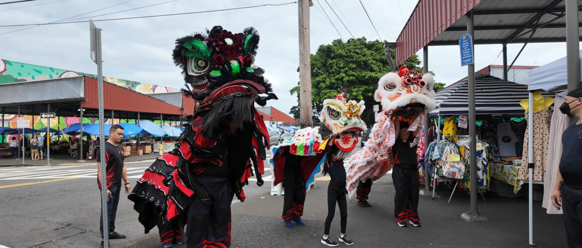 Lunar New Year Lion Dance Hilo Farmer's Market